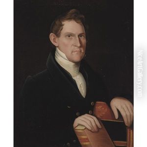 Portrait Of A Man With Boyer's Dictionary by Ammi Phillips