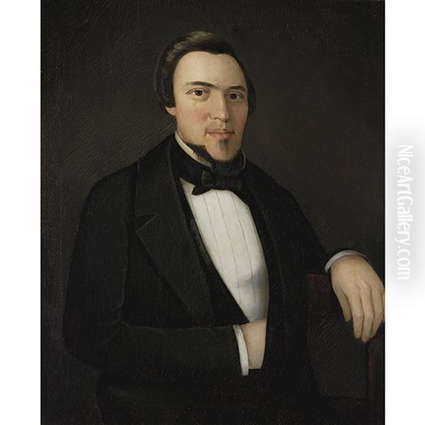 Portrait Of A Dark Haired, Rosy Cheeked Gentleman - view 1