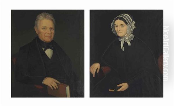Portraits: A Man Holding A Book And His Wife (pair) - view 1