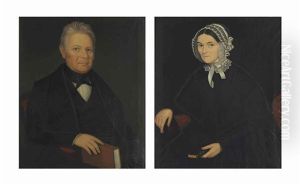 Portraits: A Man Holding A Book And His Wife (pair) Portraits: A Man Holding A Book And His Wife (pair)