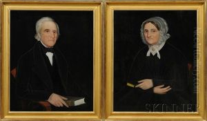 Pair Of Portraits Of A Gentleman And A Lady by Ammi Phillips