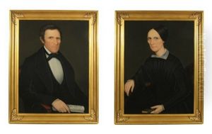 Hon. Sen. John Henry Hubbard And Julia Hubbard Of Litchfield County (2 Works) by Ammi Phillips