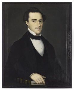 Portrait Of A Young Gentleman With History Book by Ammi Phillips