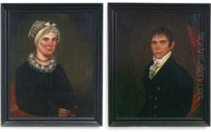 A Pair Of Portraits Of Mr. Daniel Spraker And His Wife Eliza by Ammi Phillips