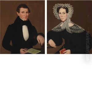 Portraits Of A Lady And Gentleman From Dover Plains, New York (2 Works) by Ammi Phillips
