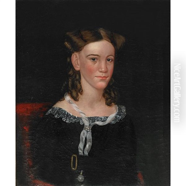 Portrait Of A Young Girl Seated In A Red Chair (mary Ash?) - view 1