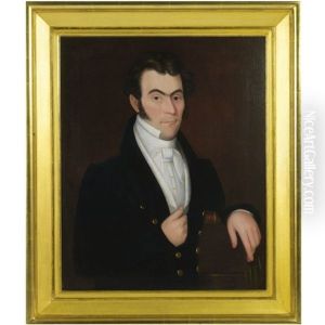 Portrait Of A Dark Haired Gentleman by Ammi Phillips