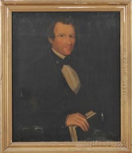 Portrait Of A Husband (+ Portrait Of A Wife; Pair) by Ammi Phillips