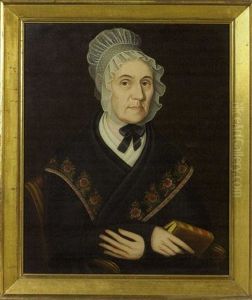 Portrait Of A Woman In A Floral Shawl by Ammi Phillips