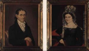A Dark-haired Lady Wearing An Organdy Cap And Red Shawl