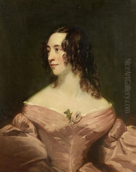 Portrait Of A Lady, Half-length, In A Pink Dress - view 1