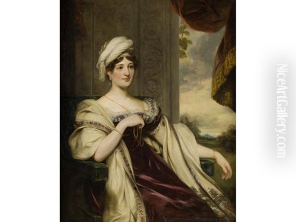 Portrait Of Mary Anne Dunn, Wife Of Francis William Afterwards 6th Earl Of Seafield - view 1