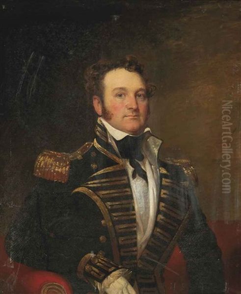 Portrait Of A Royal Naval Officer In Uniform - view 1