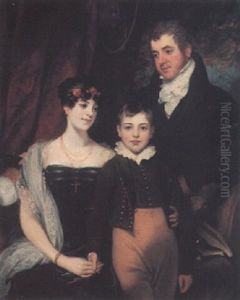 Portrait Of The Rev. Robert Crockett With His Wife Maria And Son Robert by Thomas Phillips