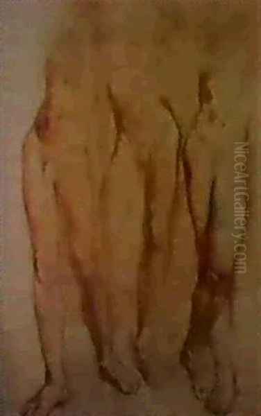 Three Studies Of A Standing Male Nude - view 1