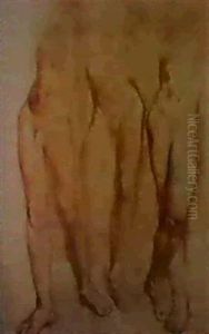 Three Studies Of A Standing Male Nude