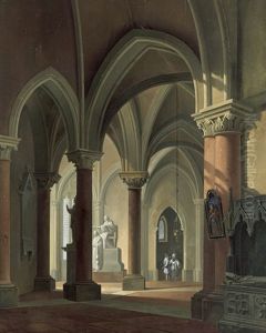 Das Innere Eines Gotischen Kirchenraums by Antonio De Pian