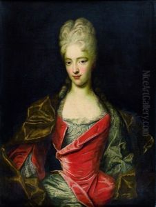 Portrait De Jeune Femme A La Robe Rouge