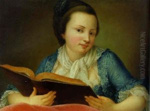 A Young Lady, Half-length, Holding An Open Book
