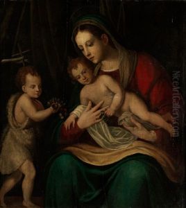 Madonna Mit Dem Kind Und Dem Johannes Knablein by Calisto Piazza