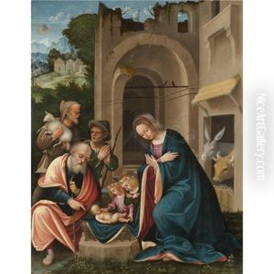 The Adoration Of The Shepherds by Martino Piazza