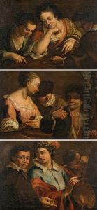 Mixed Lot: Three Scenes With Figures