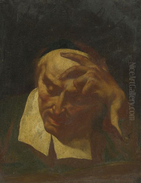 Head Study Of An Elderly Man Reading - view 1