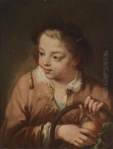 Ein Knabe Mit Einem Korb Mit Obst by Giovanni Battista Piazzetta
