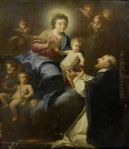 Rosenkranz-maria Mit Dem Jesusknaben Und Dem Heiligen Dominikus by Giovanni Battista Piazzetta