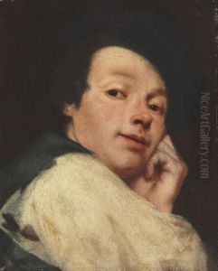 Portrait Of A Man (giovanni Battista Piazzetta?) by Giovanni Battista Piazzetta