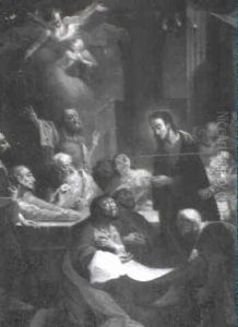 Christ Administering Communion To The Apostles