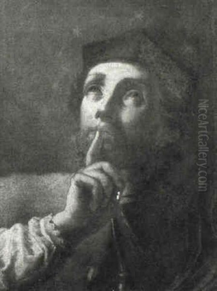 Male Saint, Bust Length, Wearing Clerical Robes And Beretta - view 1