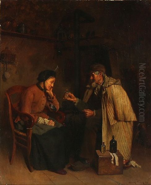 An Apothecary Pays A Visit To An Elderly Woman - view 1