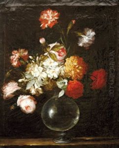 Bouquet De Fleurs Dans Un Vase De Verre by Jean-Michel Picard