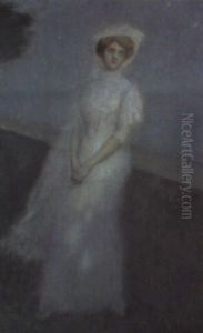 Kvinde Der Nyder Den Stjerneklare Nat by Louis Picard