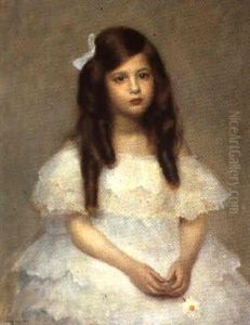 Portrait De Jeune Fille Assise