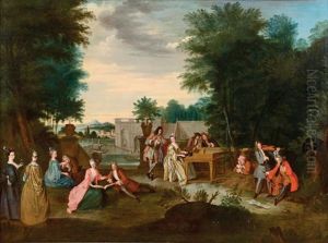 Concert Champetre Devant Un Canal by Bernard Picart