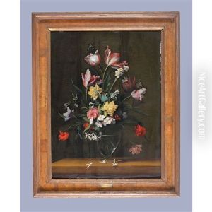 Still Life With Spring Flowers On A Ledge by Jean-Michel Picart