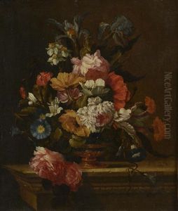 Vase De Fleurs Sur Un Entablement