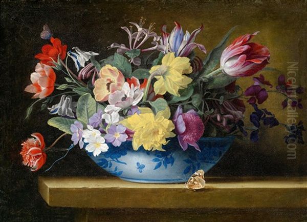 Blumenstillleben Mit Korb - view 1