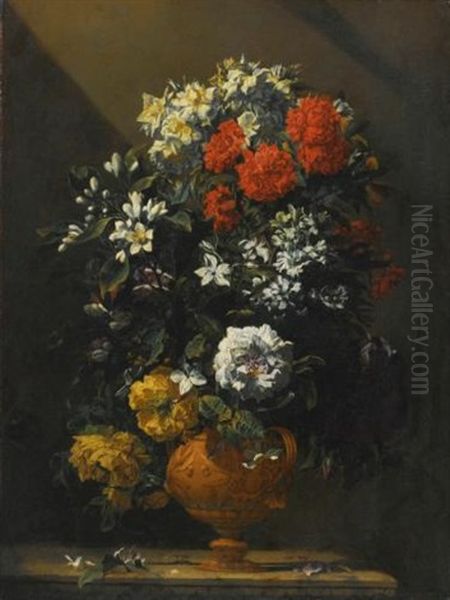 Still Life Of Flowers In A Bronze Vase - view 1