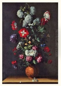 Bouquet De Fleurs Sur Un Entablement by Jean-Michel Picart
