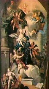 Modello Per Pala D'altare Con Santi E Angeli by Mauro (Picinardi) Piccinardi