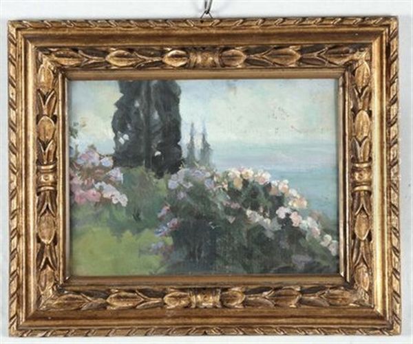 Paesaggio Con Fiori E Cipresso - view 1
