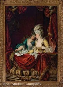 An Older And A Younger Woman In A Box At The Opera by Adolf Pichler