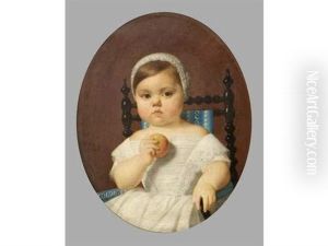 Portrait De Mademoiselle Delmas. by Auguste Pichon