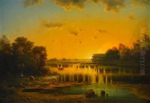 Sunset In A Marsh
