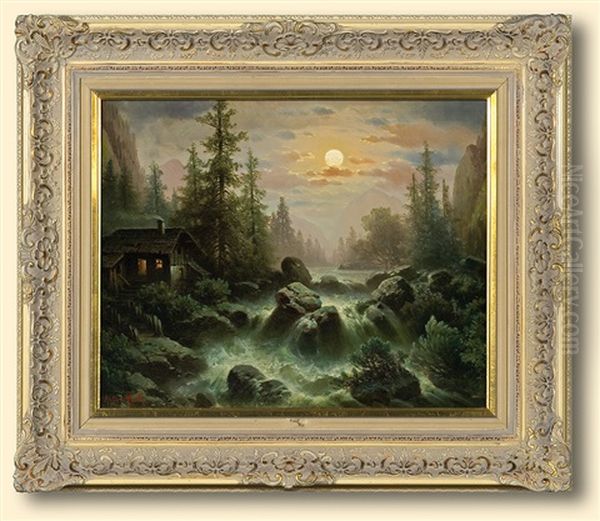 Waterfall In The Moonlight - view 1