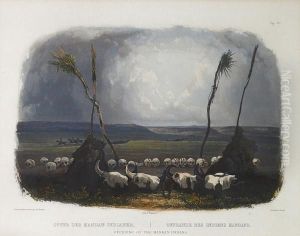 Offering Of The Mandan Indians, Pl. Xiv, From Travels In The Interior Of North America by Karl Bodmer