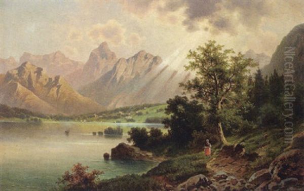 Blick Auf Eine Seelandschaft Mit Bergkette - view 1